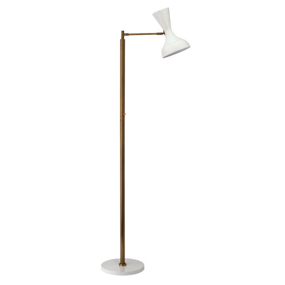 White Swing Arm Pisa Floor Lamp