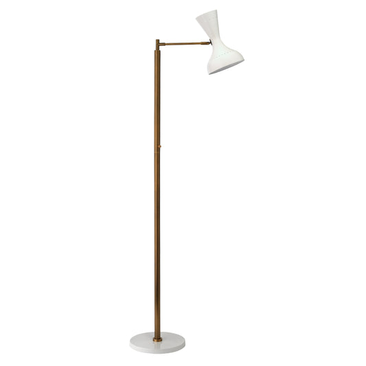 White Swing Arm Pisa Floor Lamp