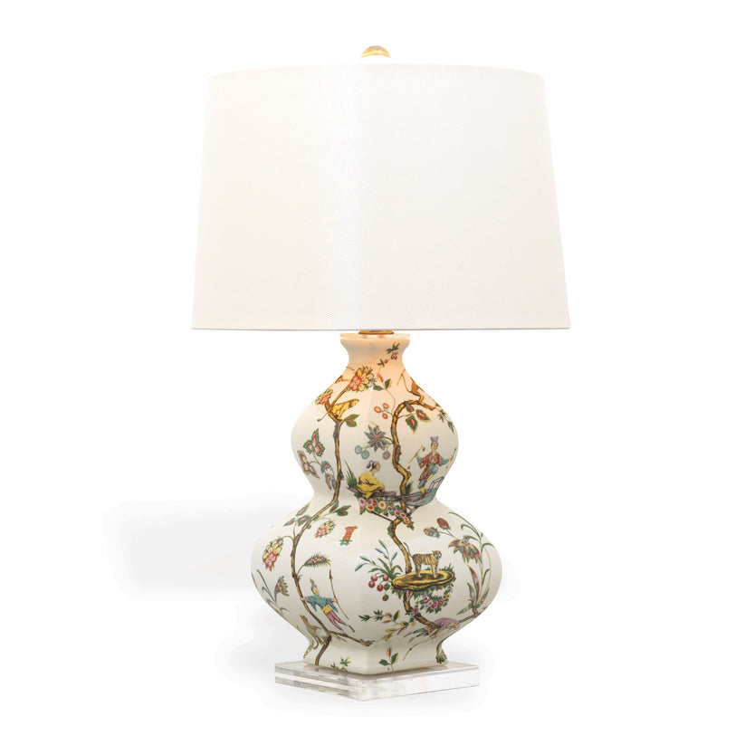 Chinoise Exotique Ivory Lizard Table Lamp
