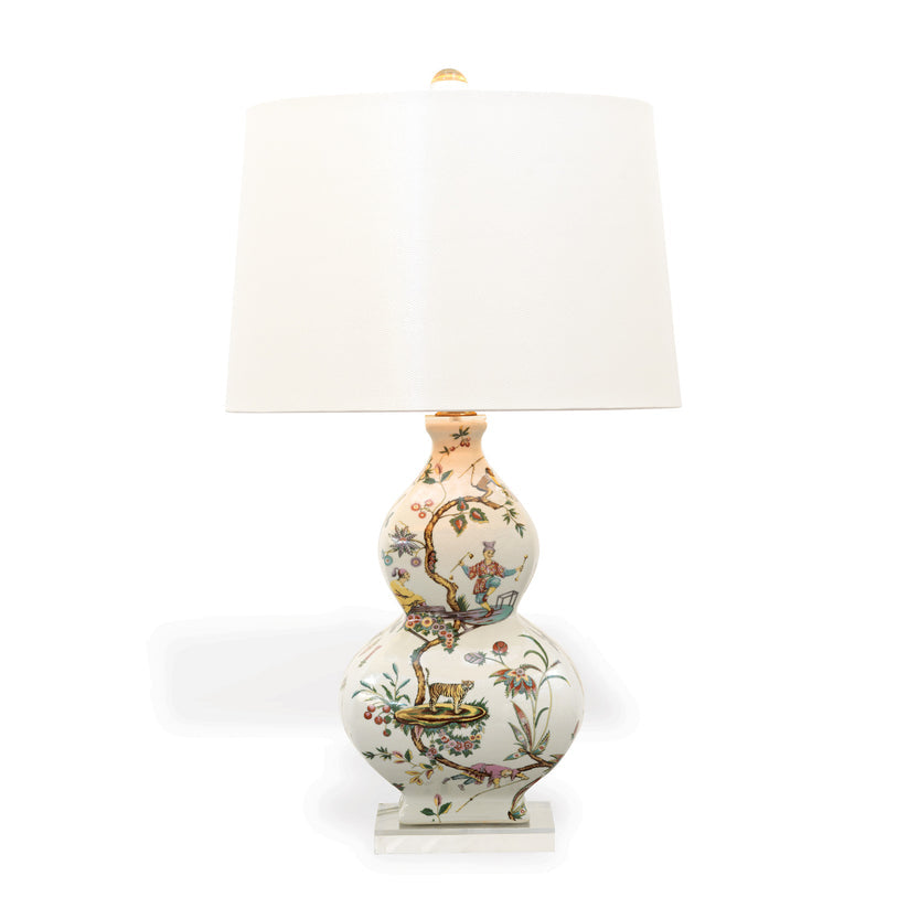 Chinoise Exotique Ivory Lizard Table Lamp