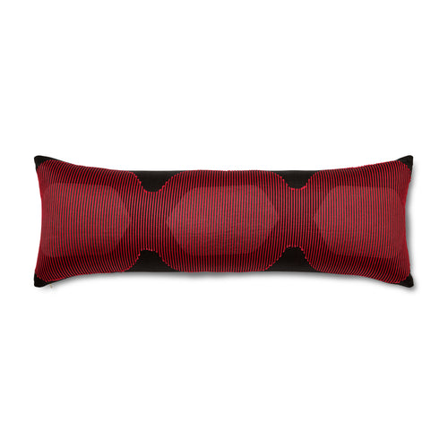 Lantern Pillow in Black & Red - 13" x 36"