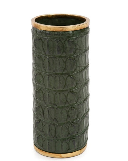 Hemingway Green Faux Alligator Vase