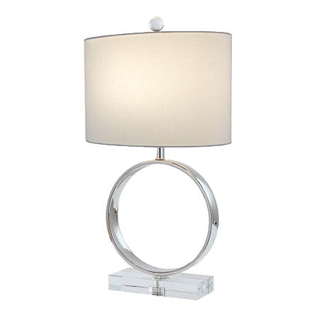 Round Crystal & Nickel Lamp