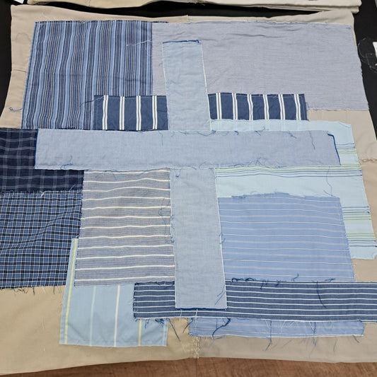26" Blue & Brown Patchwork Euro