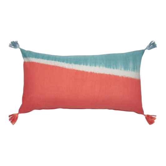 Dip Dyed Coral Bolster - 17" x 32"