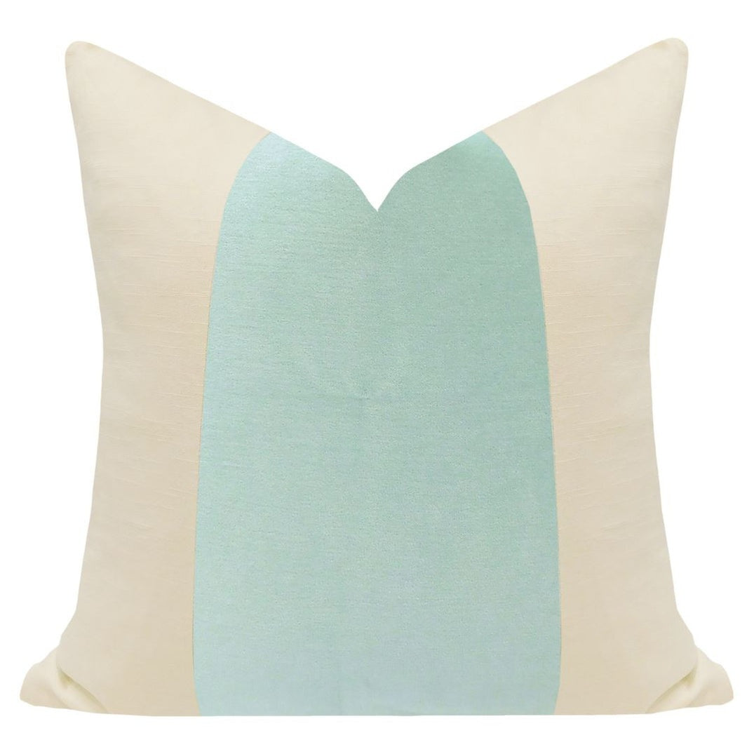 Aqua Velvet Panel Pillow - 22"