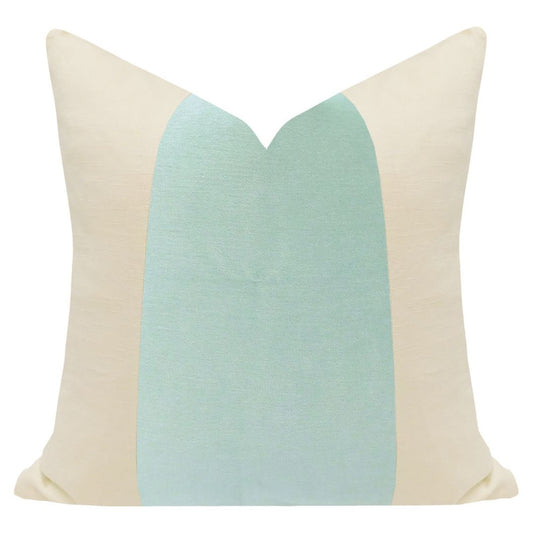 Aqua Velvet Panel Pillow - 22"