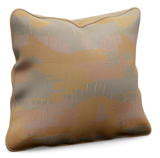 22" Yellow & Pink Abstract Pillow