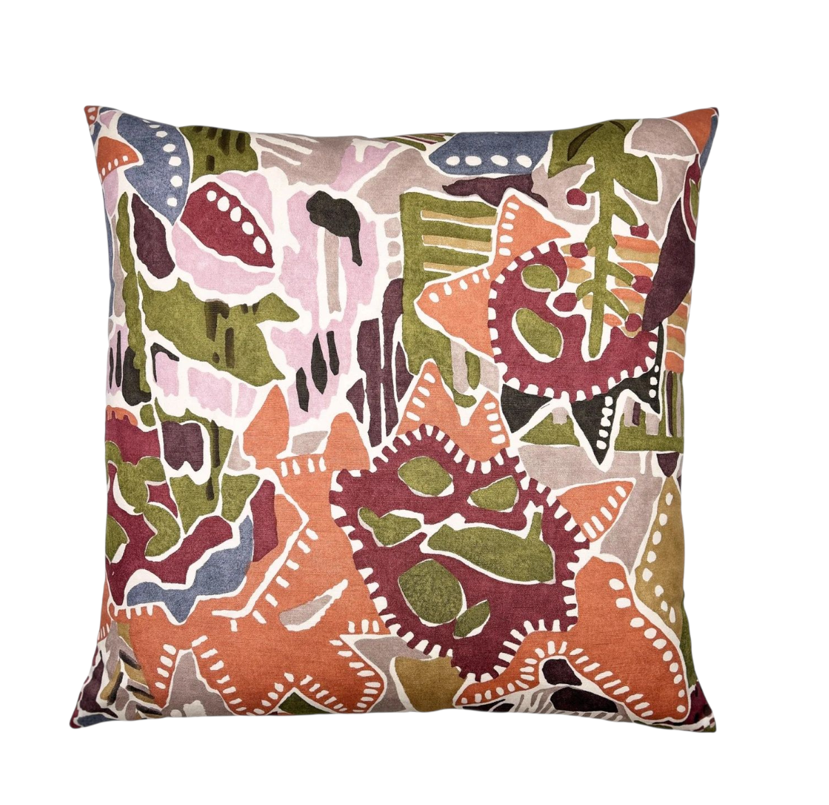 Abstract Print Plum Pillow - 22"