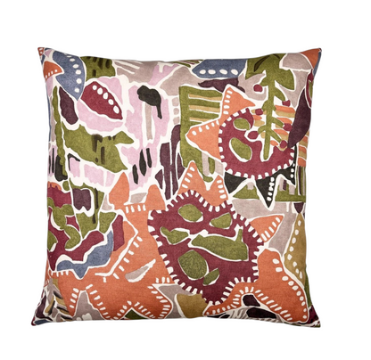 Abstract Print Plum Pillow - 22"