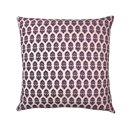 Thistle Block Print Pillow - 22"