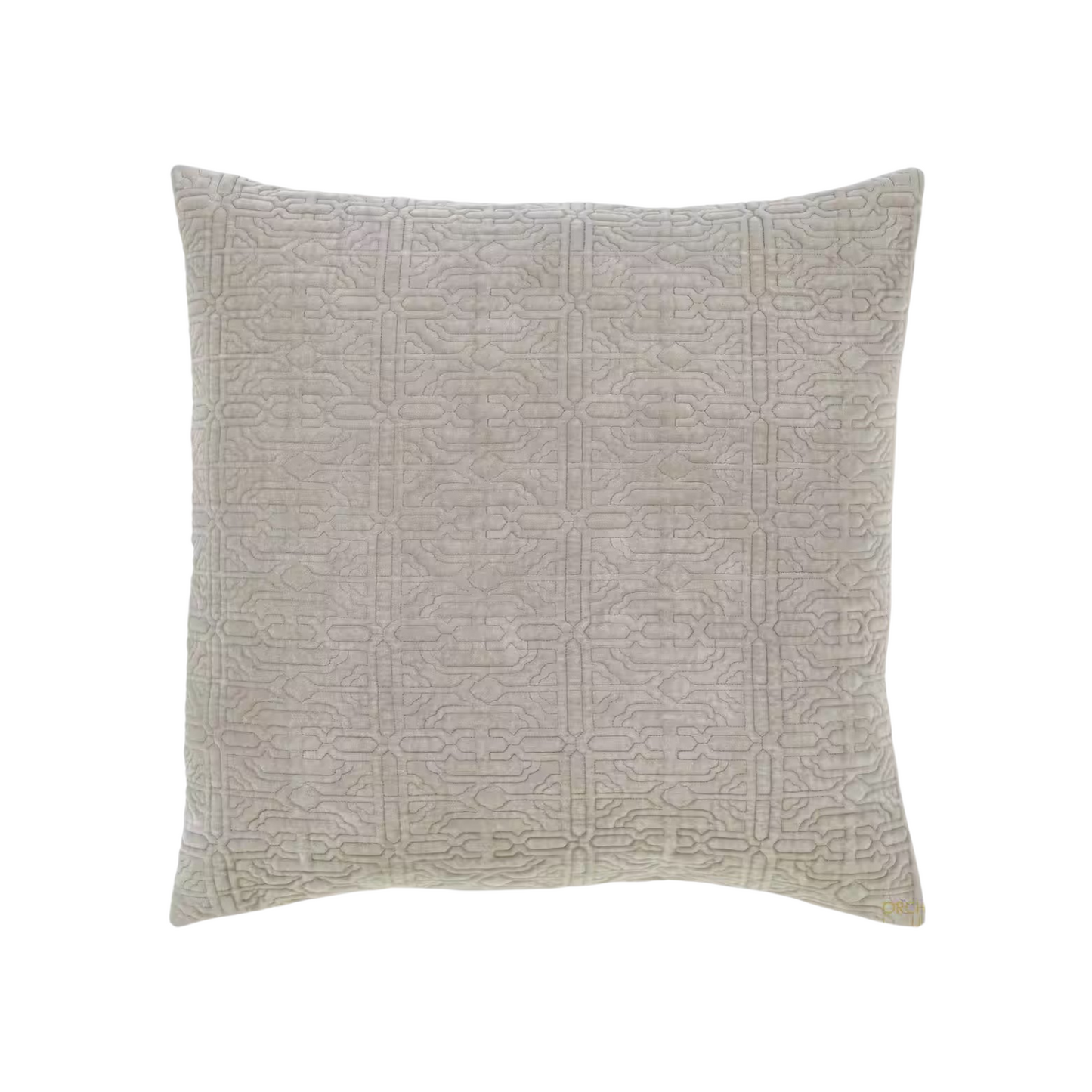 Duke Geometric Cotton Velvet Sham in Slate - King