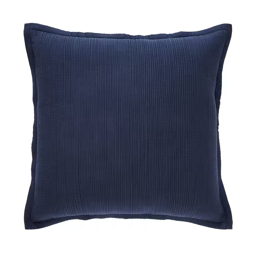 Laela Channel Stitch Cotton Sham in Navy