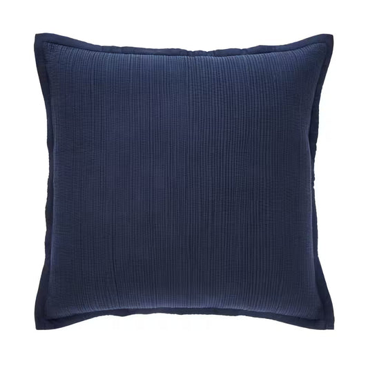 Laela Channel Stitch Cotton Sham in Navy