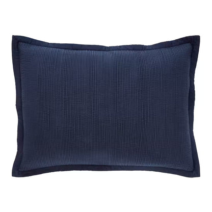 Laela Channel Stitch Cotton Sham in Navy