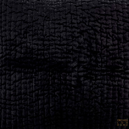 Walton Channel Velvet Quilt in Black