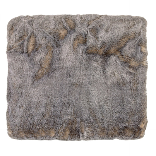 Okemo II Grey Faux Fur Throw