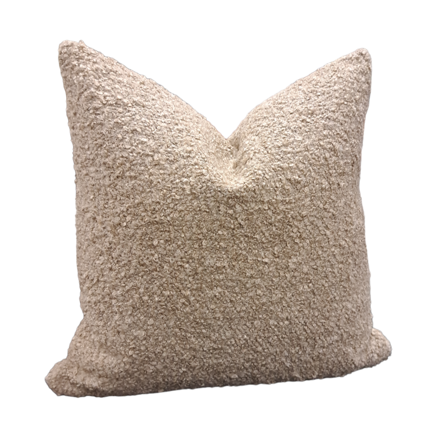 18" Beige Bouclé Pillow