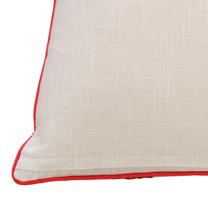 22" Coral & Linen Tiger Pillow