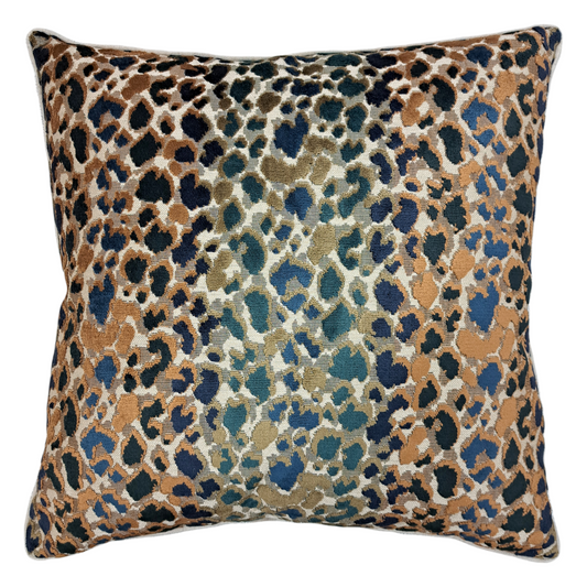 22" Zoe Cognac Cut Velvet Pillow