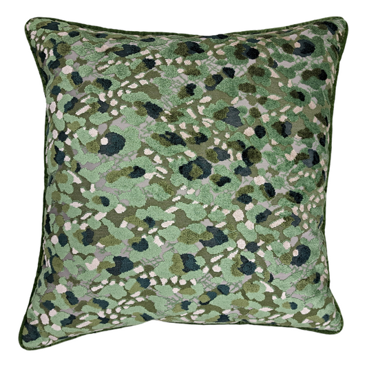 22" Tobin Evergreen Cut Velvet Pillow