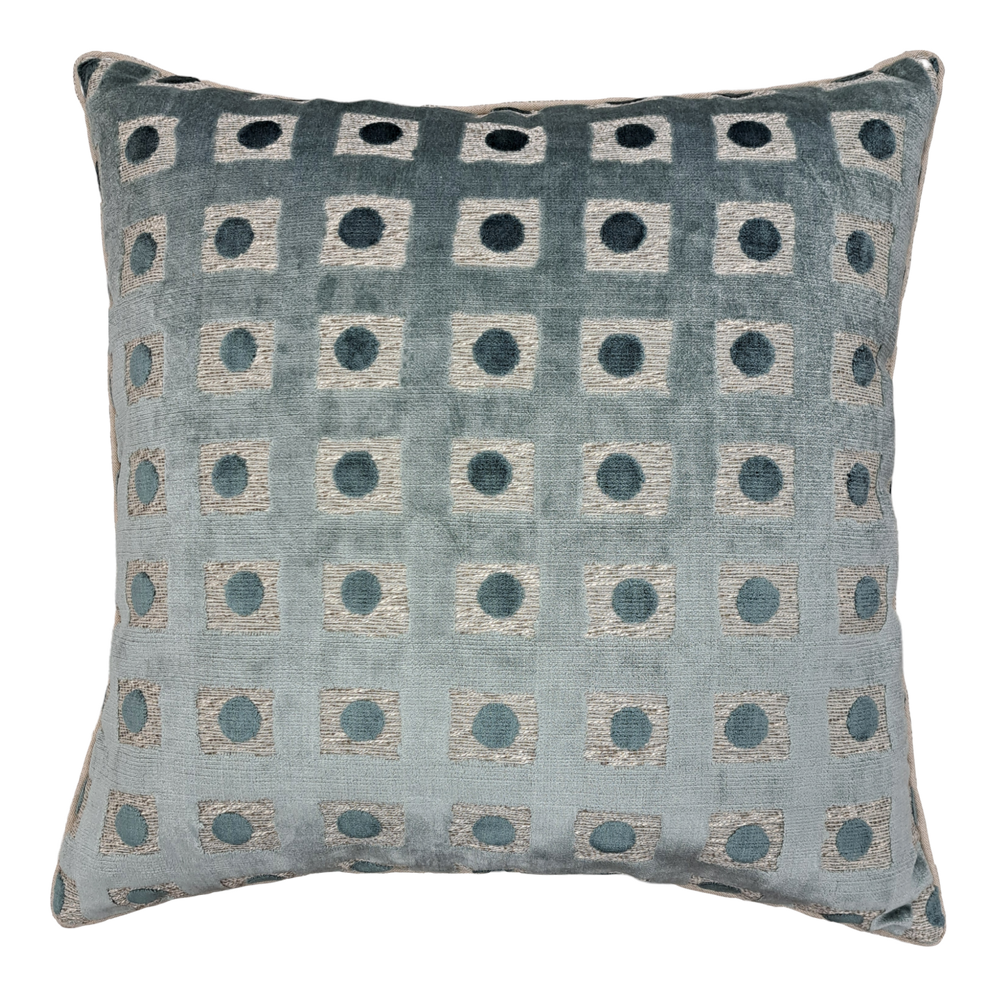 22" Domino Glacier Cut Velvet Pillow