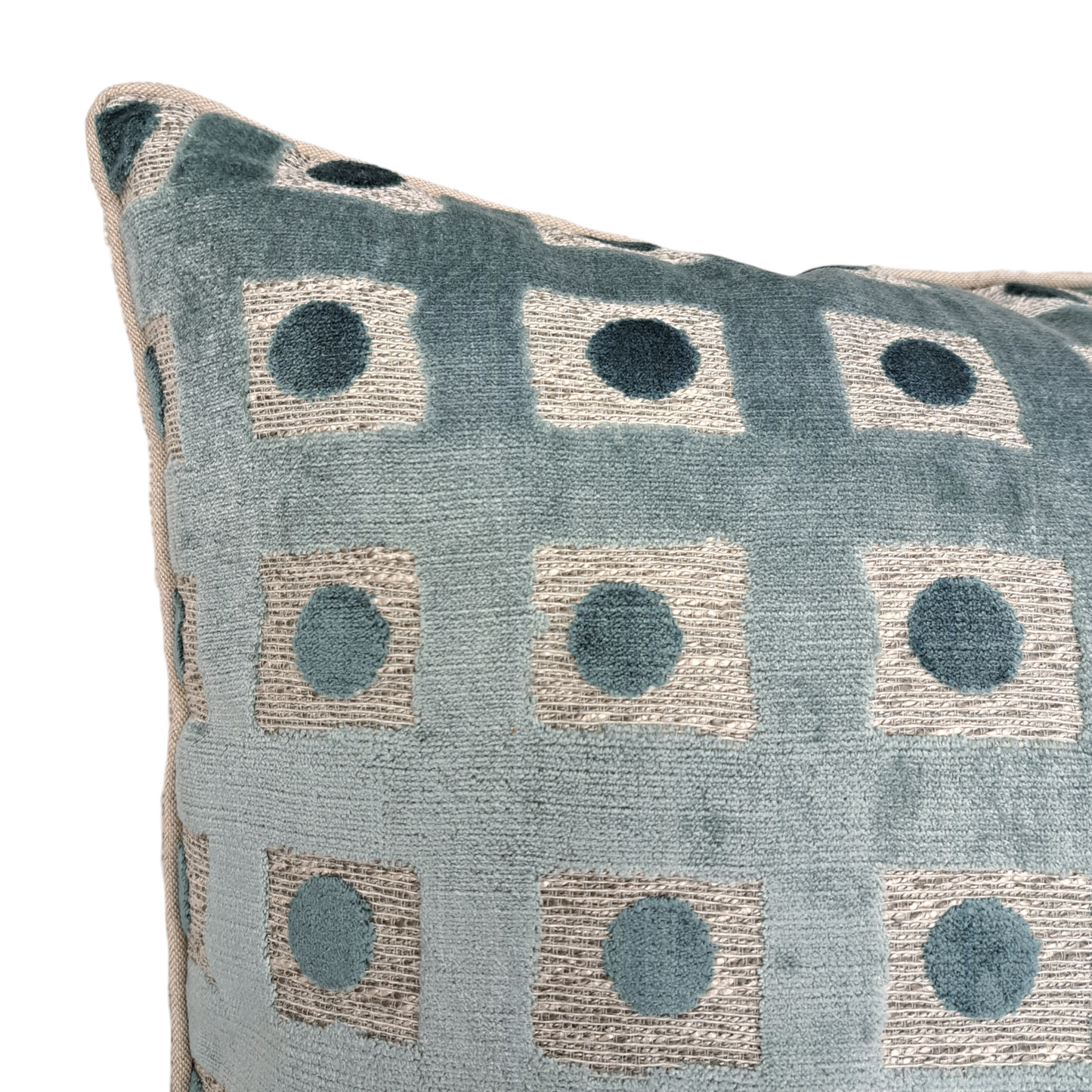 22" Domino Glacier Cut Velvet Pillow