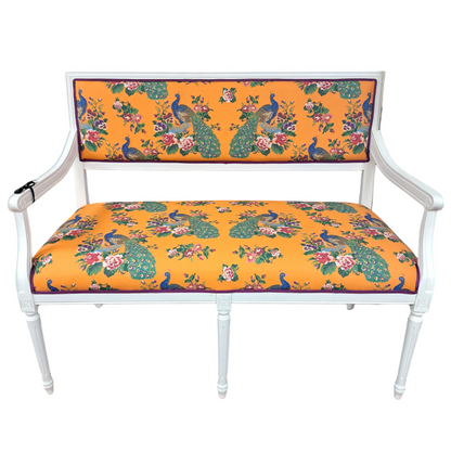 Orange Square Back Settee