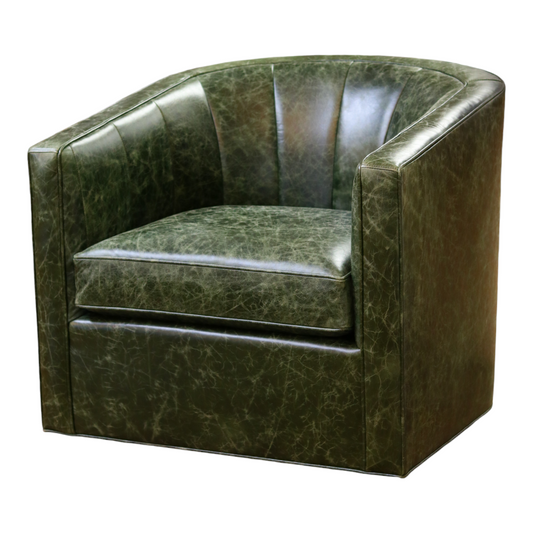 Green Leather Swivel Chair