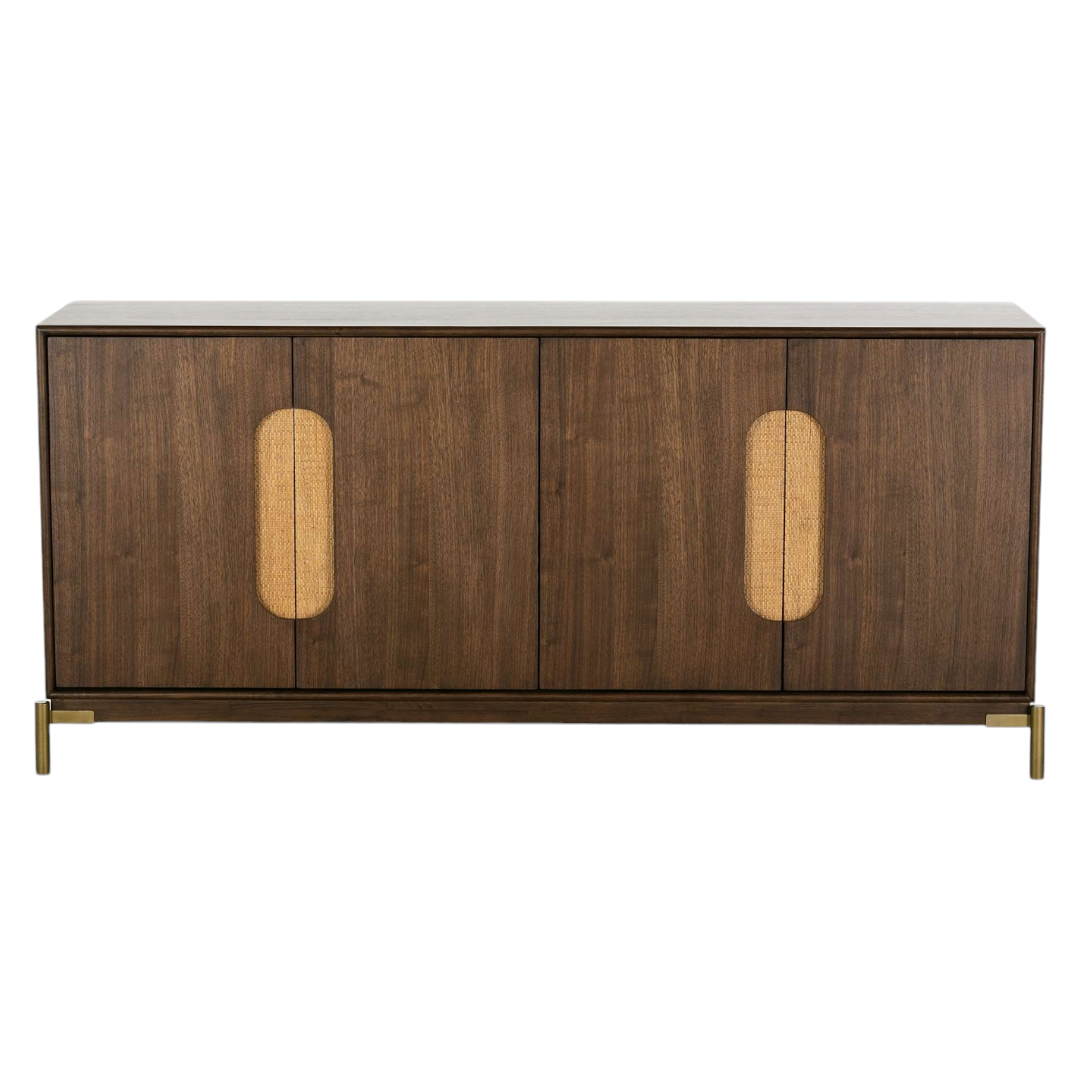 Auburn Walnut & Cane Credenza