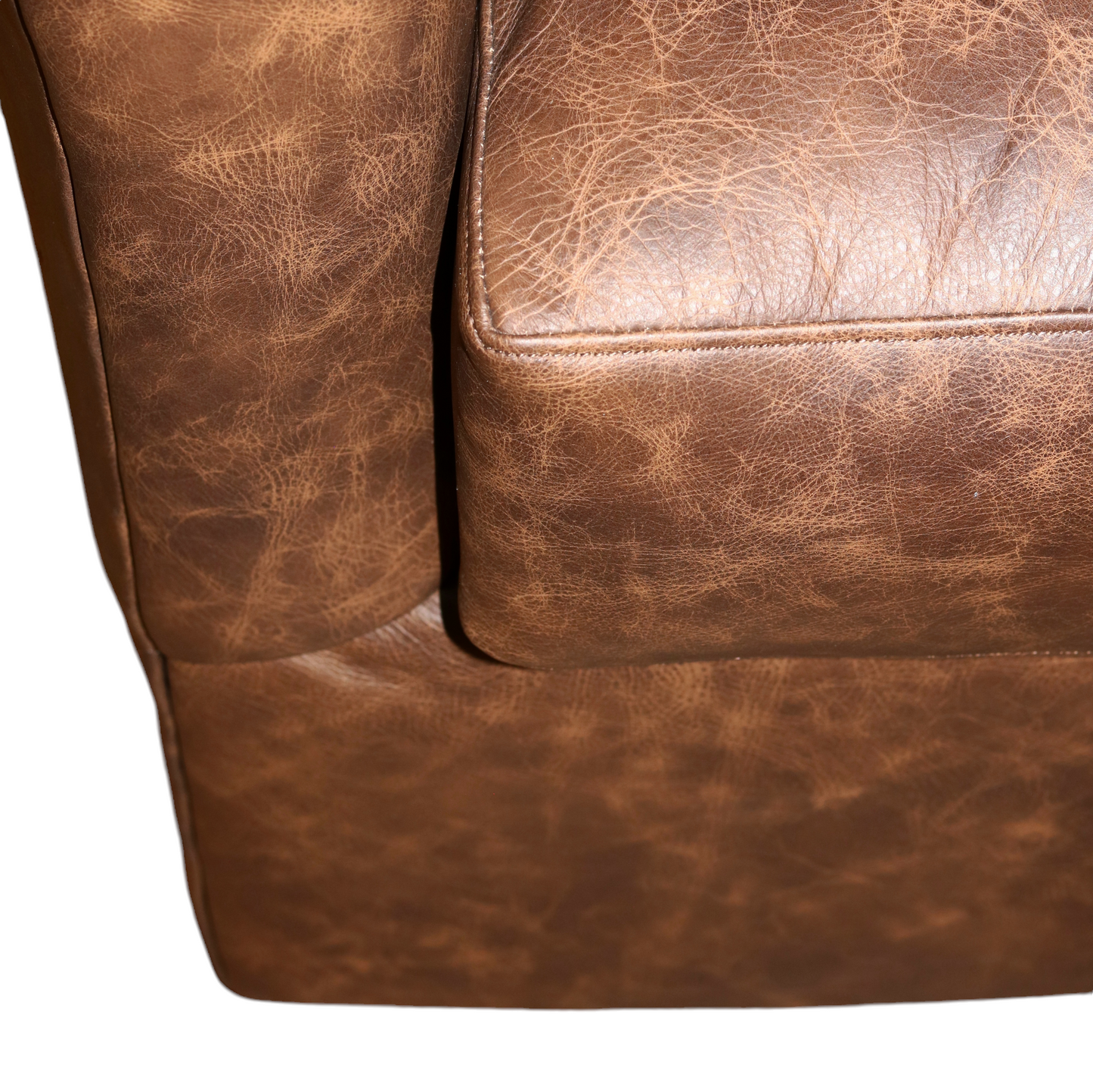 Brown Leather Swivel Glider