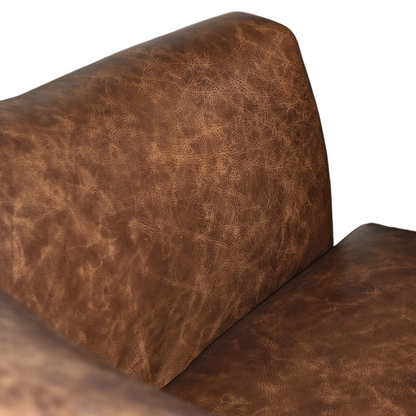 Brown Leather Swivel Glider