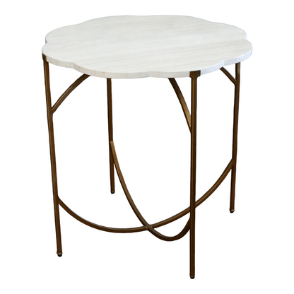 White Limestone Flower Table