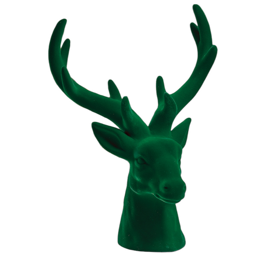 Flocked Stag Head