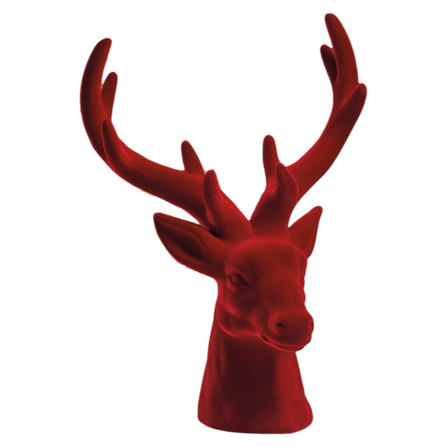 Flocked Stag Head