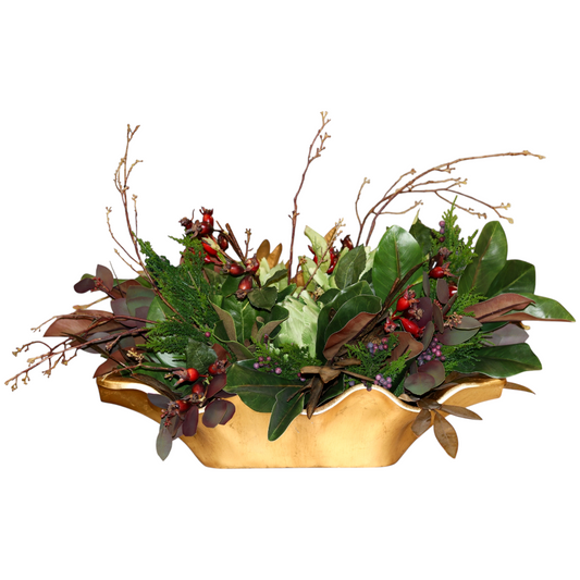 Custom Fall Arrangement in Gold Bowl