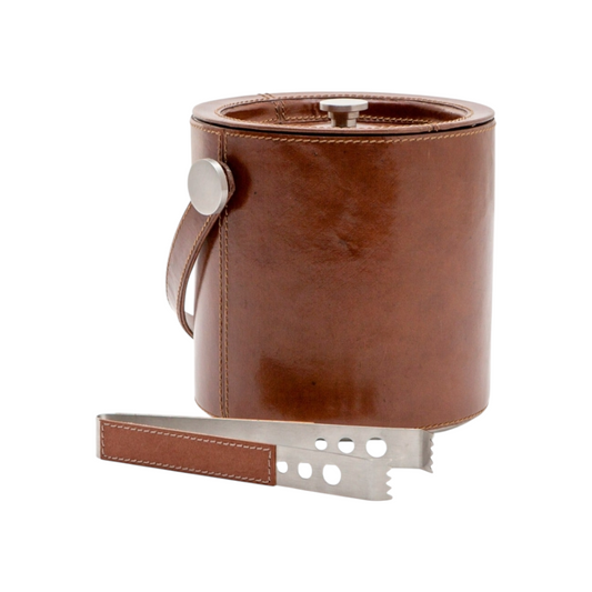 Tobacco Leather Ice Bucket