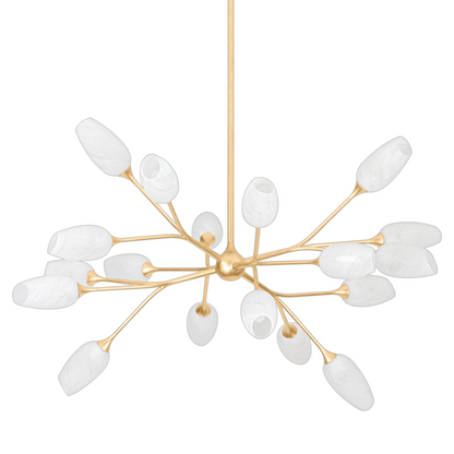 18 Light Gold Leaf Chandelier