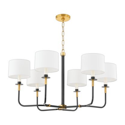 6 Light Black & Bronze Chandelier