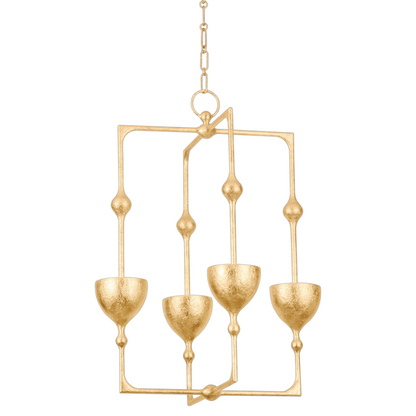 Gold Leaf 4 Light Lantern