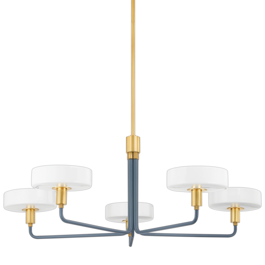Slate Blue 5 Light Chandelier