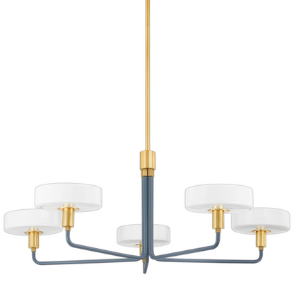 Slate Blue 5 Light Chandelier