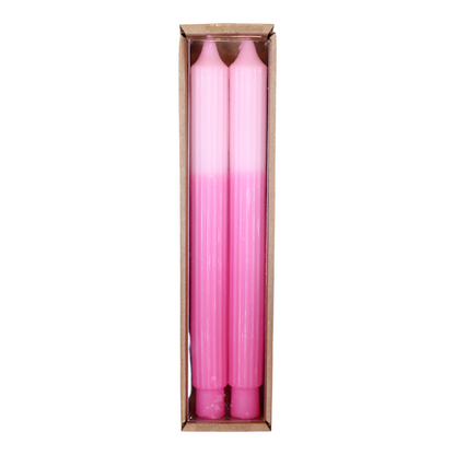 2 Tone Pleated Taper Candles