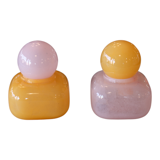 Short Glass Bottle with Stopper