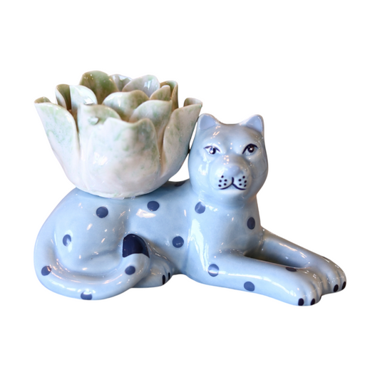 Stoneware Tiger Candlestick