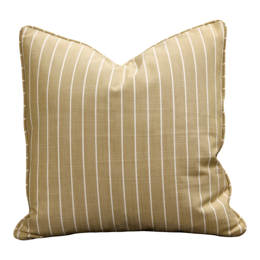 22" Yellow Striped Pillow