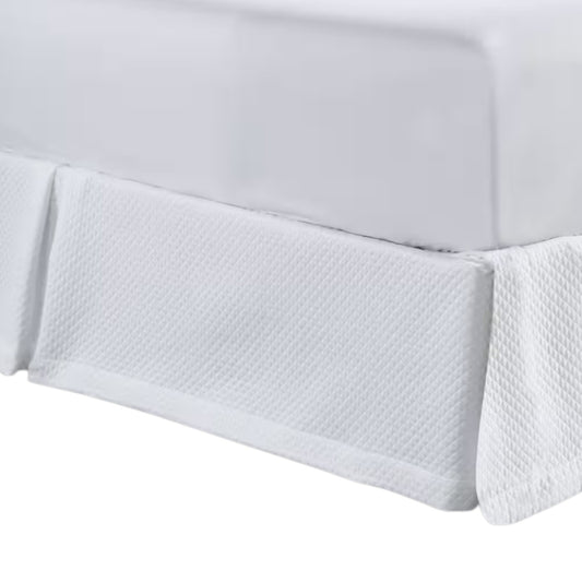 Matelasse Bed Skirt in White - King