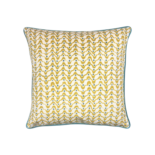 Citron & Teal Striped Pillow - 22"