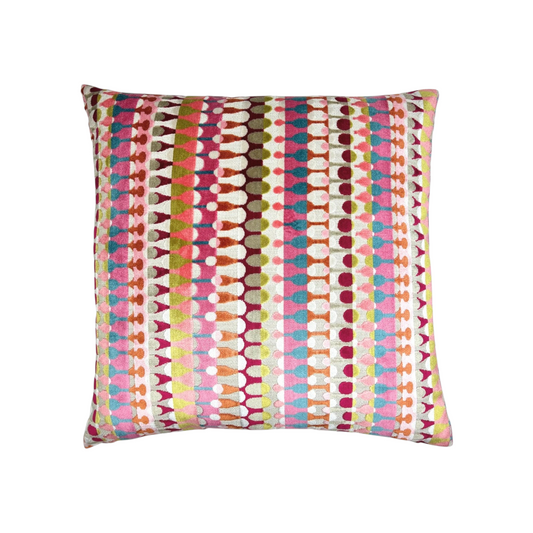 Magenta Geo Velvet Pillow - 22"