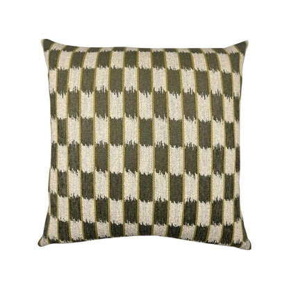 Olive Woven Print Pillow - 22"
